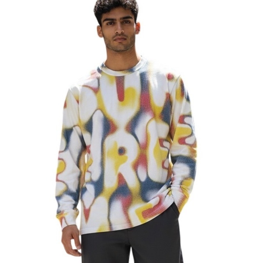 Supreme Half Tone Long Sleeve T Shirt White Yellow Red‎ Blue Mens Size M e
